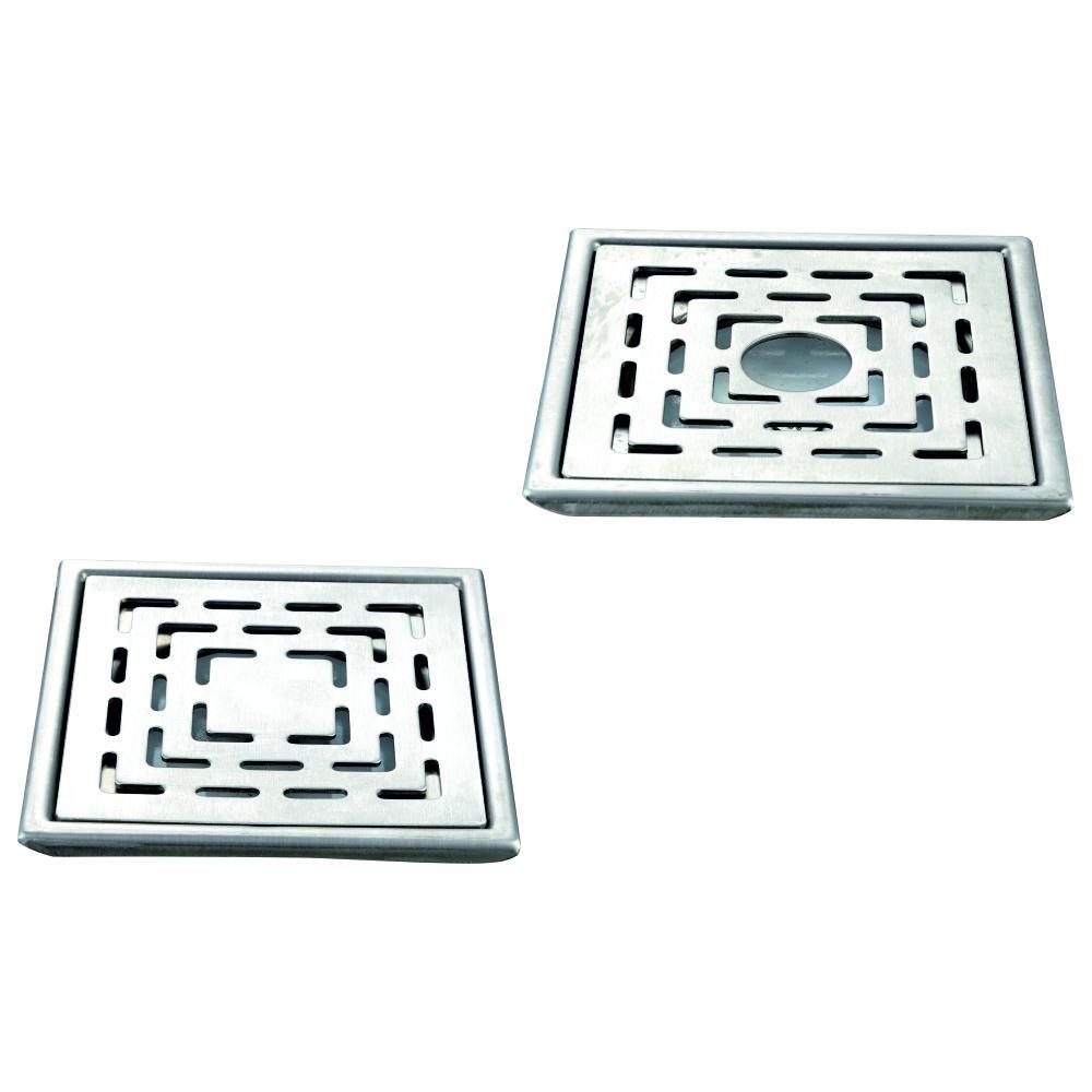 Square Drainer SS 304, 6”x6” with Frame Available in Plain & Hole